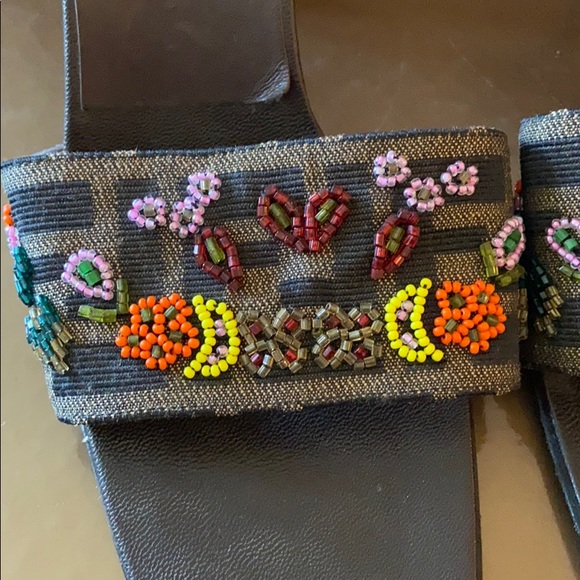 FENDI Zucca Pattern Beads Sandals RK14218i - Picture 5 of 5